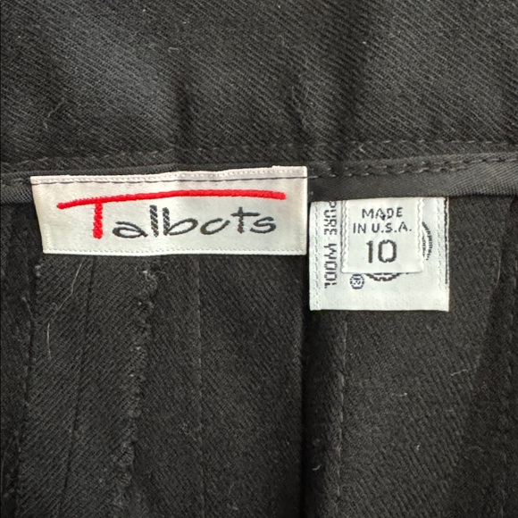 Talbots | Midi Wool Pleated Black Skirt | side buttons | Size 10 - Picture 3 of 4